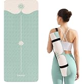 EaseUp Yoga Mat 73"x28"x0.4",10mm thick,Non Slip for Workout, Pilates | Extra thick 10mm TPE,anti-slip texture, cushions joints, easy to clean, for yoga Pilates gym meditation,with carry strap