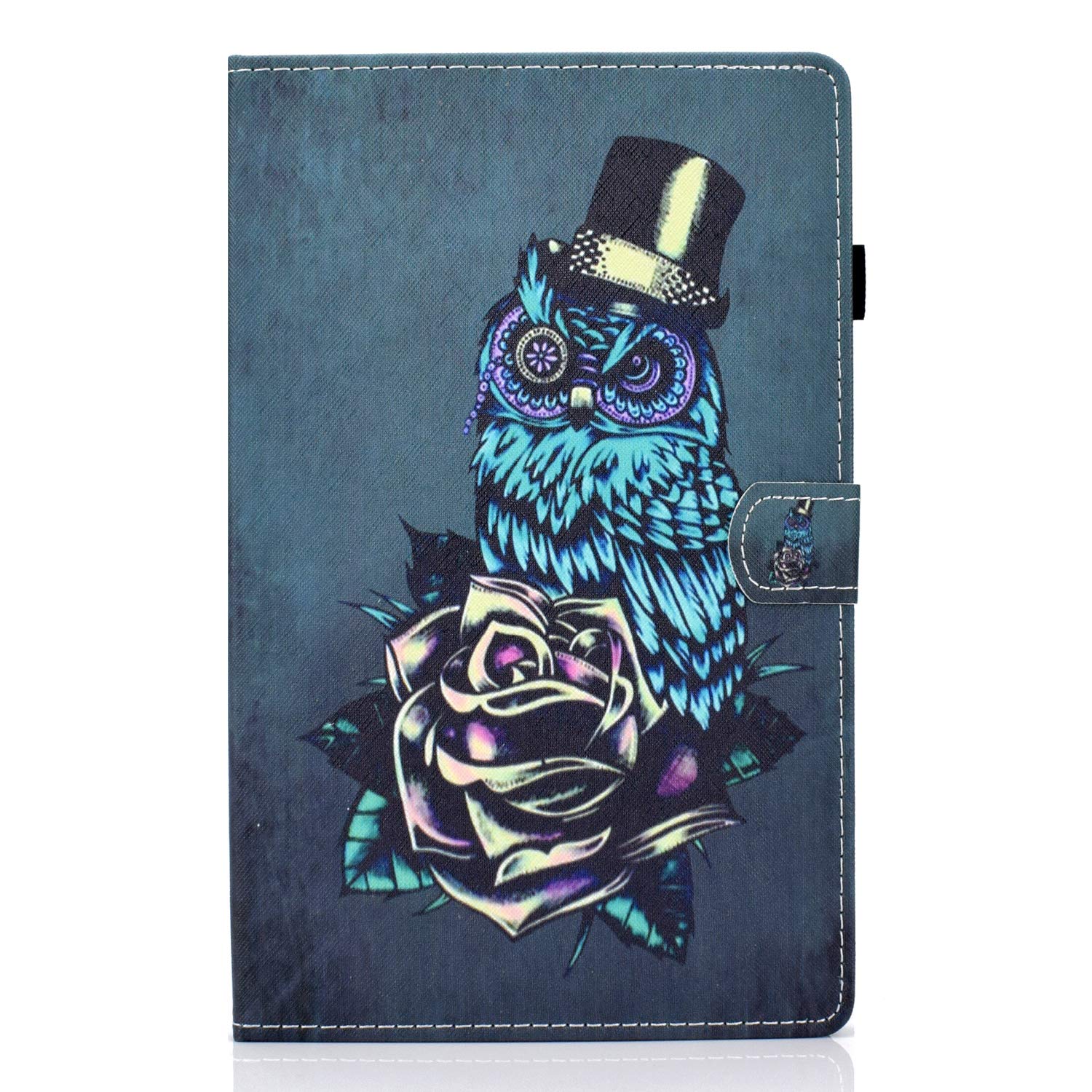 LSPCASA Lenovo Tablet Case Lenovo M10 Plus 3rd Gen Case PU Leather Material Stand Folio Cover Shell With Pen Holder Auto Wake/Sleep Lenovo M10 Plus 3rd Gen 10.6 Inch Case Owl
