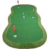 Chriiena Golf Putting Green,Large Practice Putting Mat for Indoor Outdoor | with Movable Cup,Custom Slope Pad,Professional Golfing Training Mat for Home/Backyard