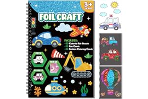 JECTIVS Art & Craft Activity,Foil Craft Traffic DIY Art Fun Kits,No Mess Creative Foil Art Kits Set Drawing Game for Kids,Birthday Gifts Crafts Supplies Travel Toys for Girls Boys Ages 4 5 6 7 8 9 Year Old