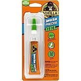 Gorilla Glue Super Glue Precise Gel, Precision Tip for Smooth Application, Versatile Bonding Usages, Fast-Setting, Clear, (0.