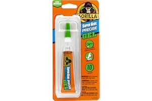 Gorilla Glue Super Glue Precise Gel, Precision Tip for Smooth Application, Versatile Bonding Usages, Fast-Setting, Clear, (0.