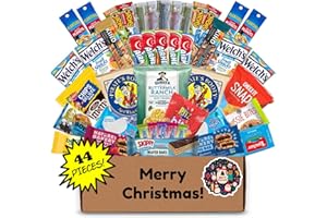 Hangry Kits Essentials Deluxe Care Pack - Sweet & Savory Snack Gift Box - Variety of Chocolates, Chips & Classic Snacks - Ideal for College Students, Military, & Care Packages. (Christmas Kids Essentials)