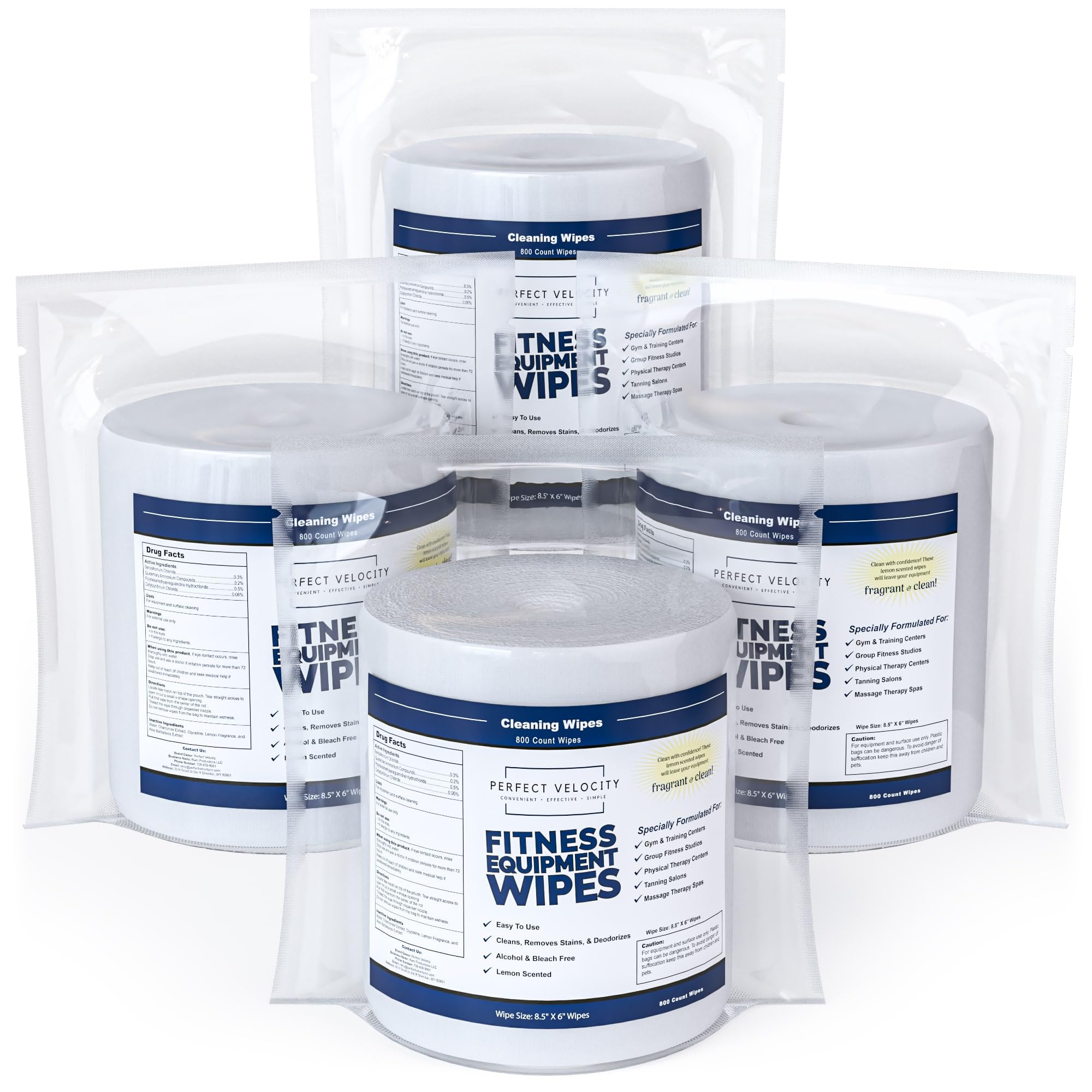 Condition photo showing New/Like New for perfect velocity fitness gym equipment wipes - 4 rolls of 800 pre-moistened cleaning refill wet wipe