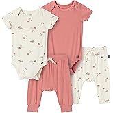 Modern Moments by Gerber Unisex Baby Viscose 4-pack Bodysuit & Pant Set