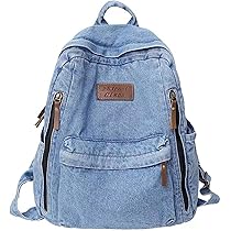 【BAON】Kela Denim Pocket Buckle Backpack Amazon.com: KAOBIO Denim Backpack for Women Men Vintage