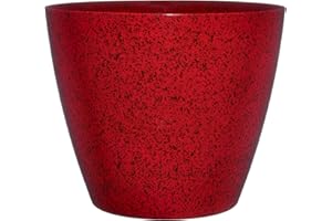 CLASSIC HOME & GARDEN Classic Home and Garden Vogue Planter Pots w/Pottery Quality Finish - Modern Indoor & Outdoor Flower Pots - UV-Resistant Porch Planters - Decorative Pot for Flowers & Herbs (8” Lava Red)