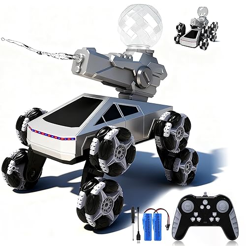Remote Control Car, 2.4Ghz 8WD Rc Stunt Crawler Car with Automatic Demonstration, Water Squirting Function, 360° Spins, Rc Cars for Boys Age 6 7 8 9 10 11 12, Christmas Birthday Gifts Toys for Boys