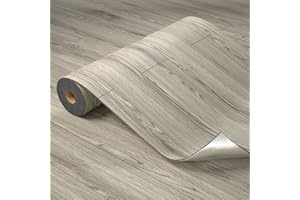 Oxdigi Peel and Stick Vinyl Flooring Roll 23"x 118"/19 Sq.Ft, Thicken Self Adhesive Vinyl Floor Tiles Wood Plank Flooring Waterproof Wear-Resistant for Any Room, Easy DIY Floor Coverings, Gray Maroon
