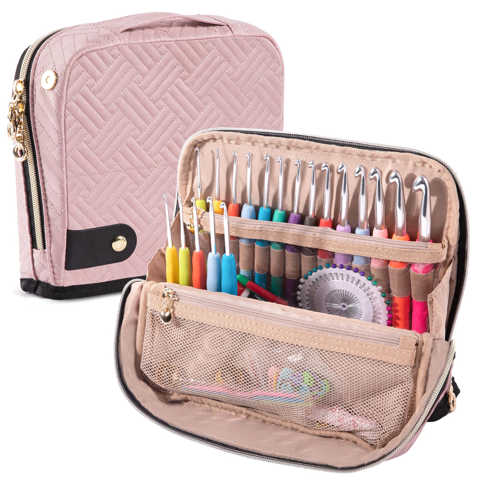 Photo 1 of MYBAGZING Empty Crochet Hook Case - Crochet Hook Organizer Case Stand Up (Upgraded) -Corchet Organizer - Crochet Hook Holder for Knitting & Crochet Supplies, Crochet Needles, Crochet Accessories