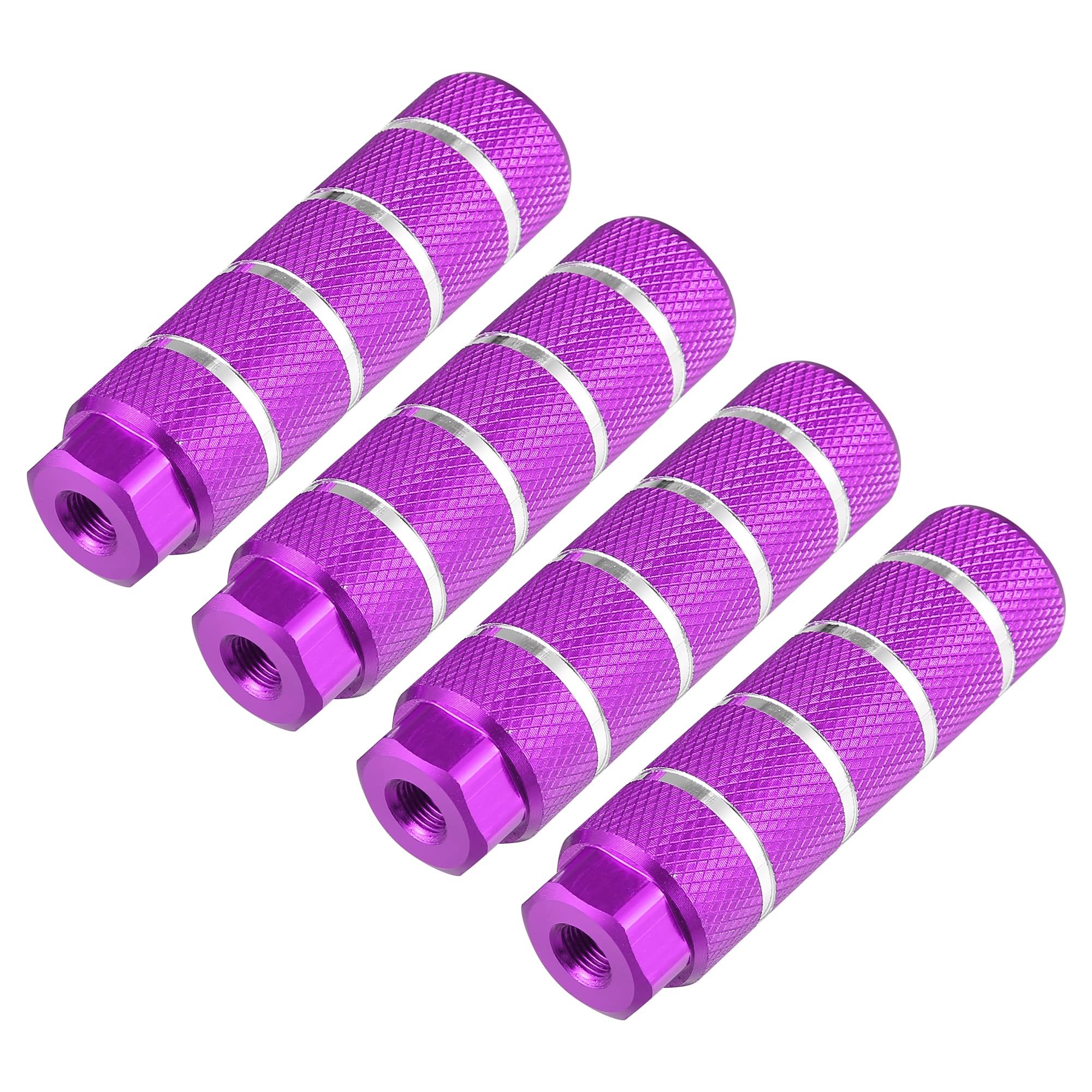 X AUTOHAUX 4pcs BMX MTB Bike Rear Foot Pegs Footrests Purple Fit 3/8 Inch Axles
