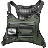 OCKLILY Chest Bag for Men Women, Outdoor Sports Running Vest Bag, Chest Pack for Running, Cycling, Hiking, Workouts, Traveling - Green