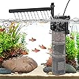 hygger Aquarium Filter DC 5V Multiple Function Power Quiet Fish Tank Filter with Rainfall Aeration 3-Stages Filtration Adjustable Submersible Internal Fish Filter for 13-35 Gallon