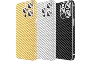 3PCS Glitter Skin Protector for iPhone, LucBuy Shiny/Fiber/Stone Texture Full Cover Edges Sticker, Sparkling Precise-Fit Anti