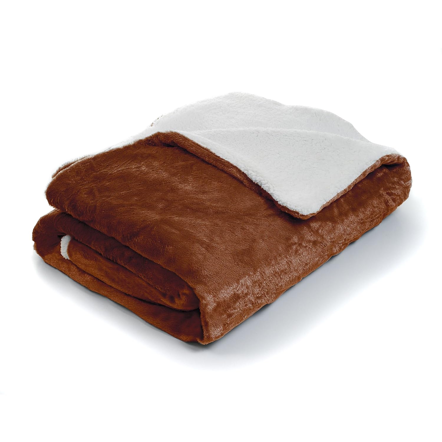 מטבח Lavish Home Fleece Blanket with Sherpa Backing, King, Brown
