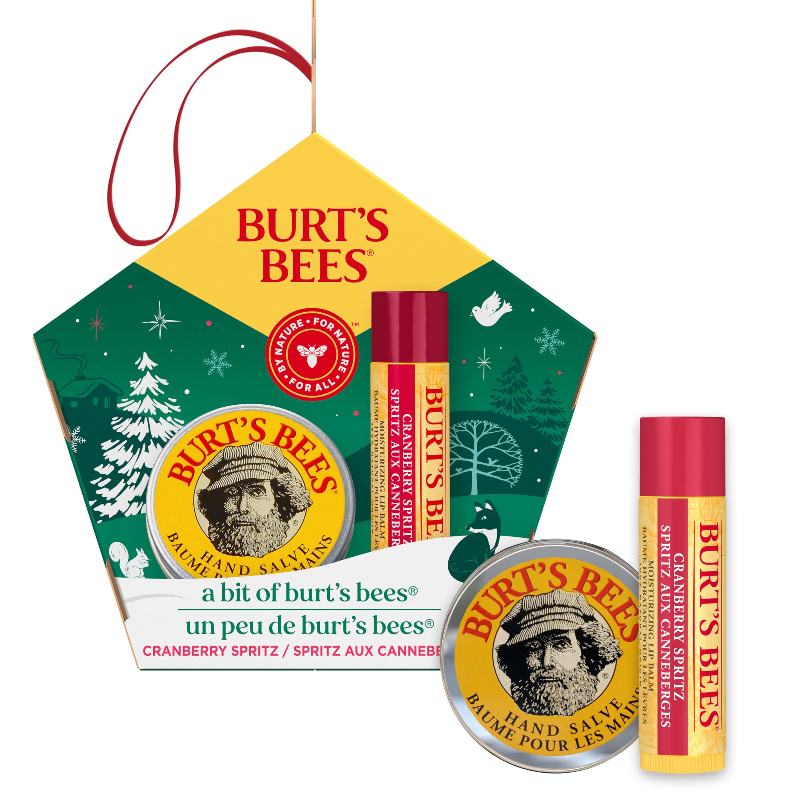 Burt's Bees for Lip & Hand, Cranberry Spritz Lip Balm and Hand Salve in a Festive Box, Bit of Burt's — image 1