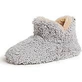 Dearfoams Women's Chelsea Faux Fuzzy Sherpa Indoor House Bootie Slipper