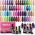 MEFA 35 Pcs Gel Nail Polish Set, 32 Colors All Seasons Collection Gel Nail Polish Set with Matte/Glossy Base Top Coat Manicure DIY Salon Home Decoration Beginners Gifts for Women