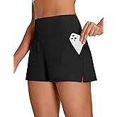 BMJL Womens Athletic Shorts High Waisted Quick Dry Running Shorts Pockets Elastic Sporty Workout Gym Shorts