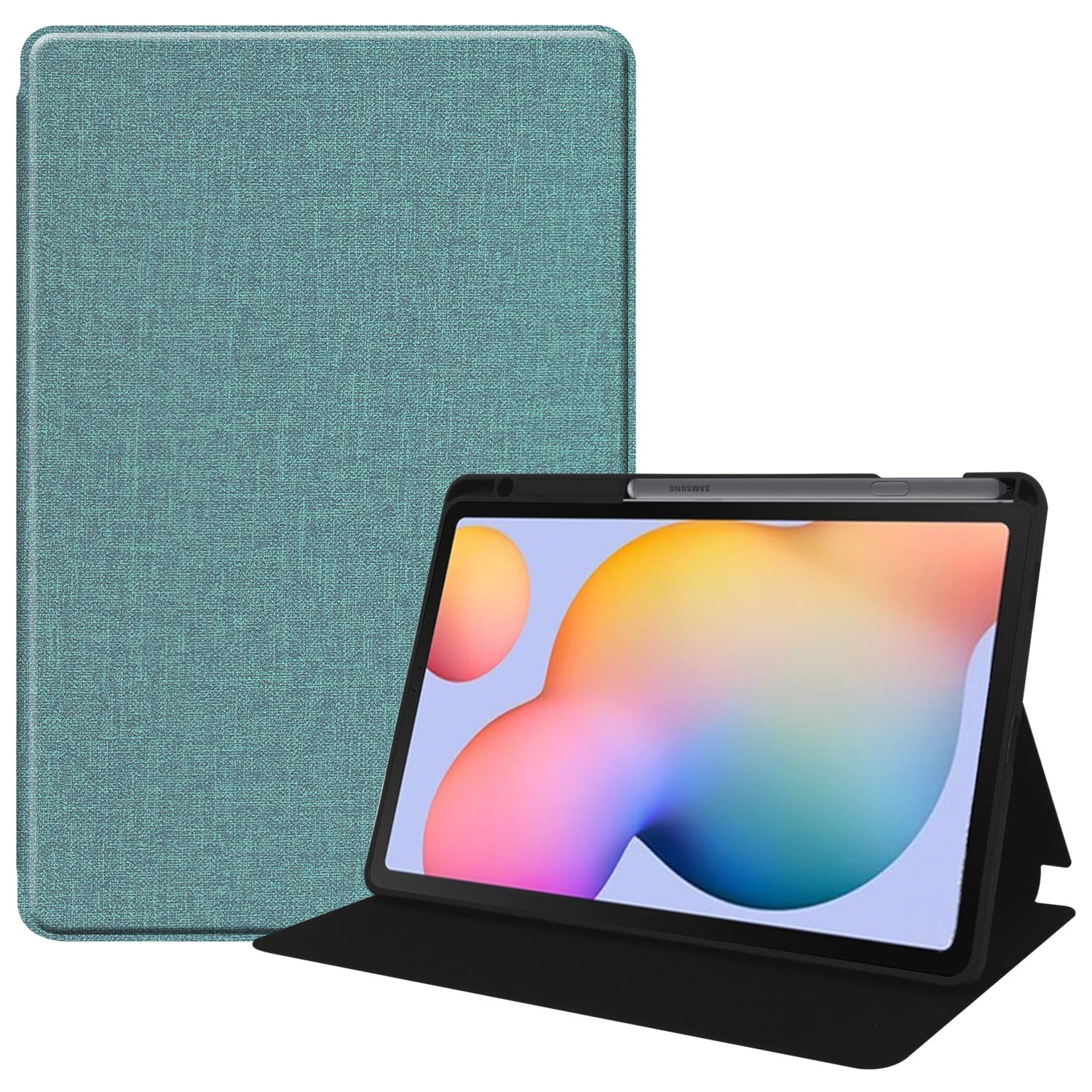 KuRoKo Galaxy Tab S6 lite 10.4 Sleep Case with Pen Holder- Ultra Slim TPU Backshell Folio Stand Cover with Multi-Viewing Angles for Galaxy Tab S6 lite 10.4 SM-P610/P615