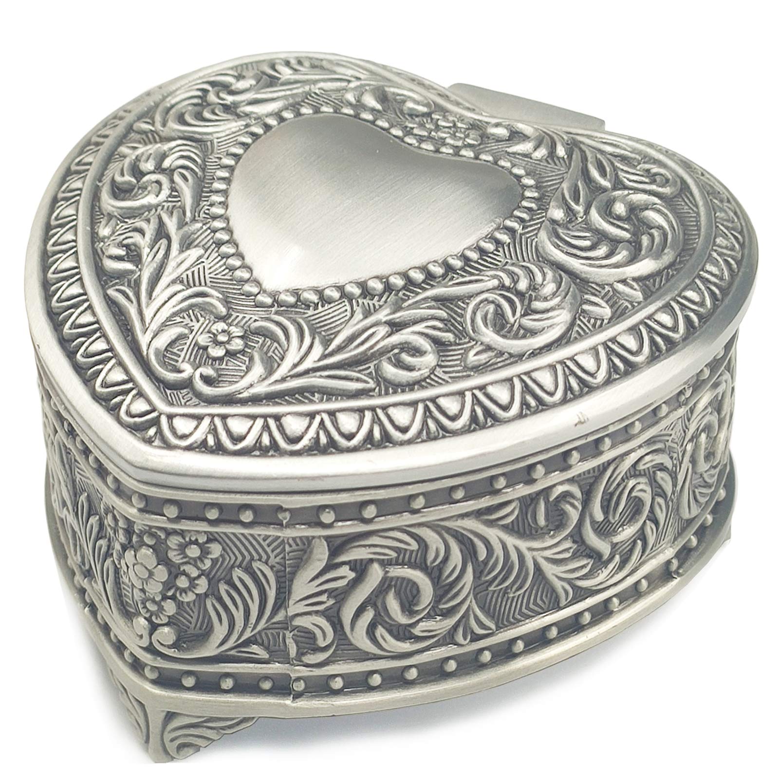 falado Emboss Alloy Metal Music Box Wind Up and Golden Movement Music Box for Christmas/Birthday/Valentine's Day (Heart Shaped, Song: Love Story)