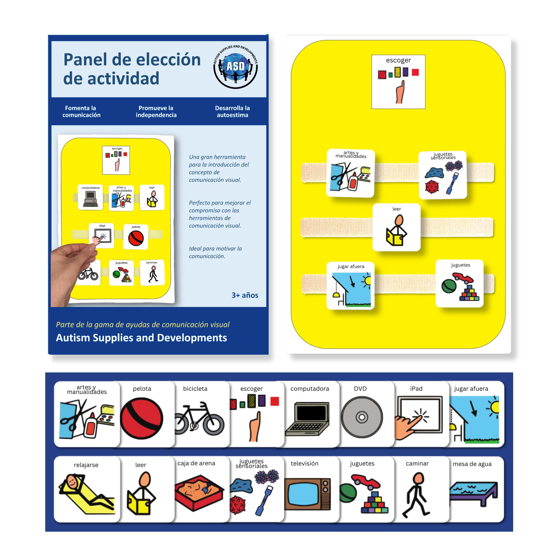 Plastic Visual Activity Choice Board (Spanish)