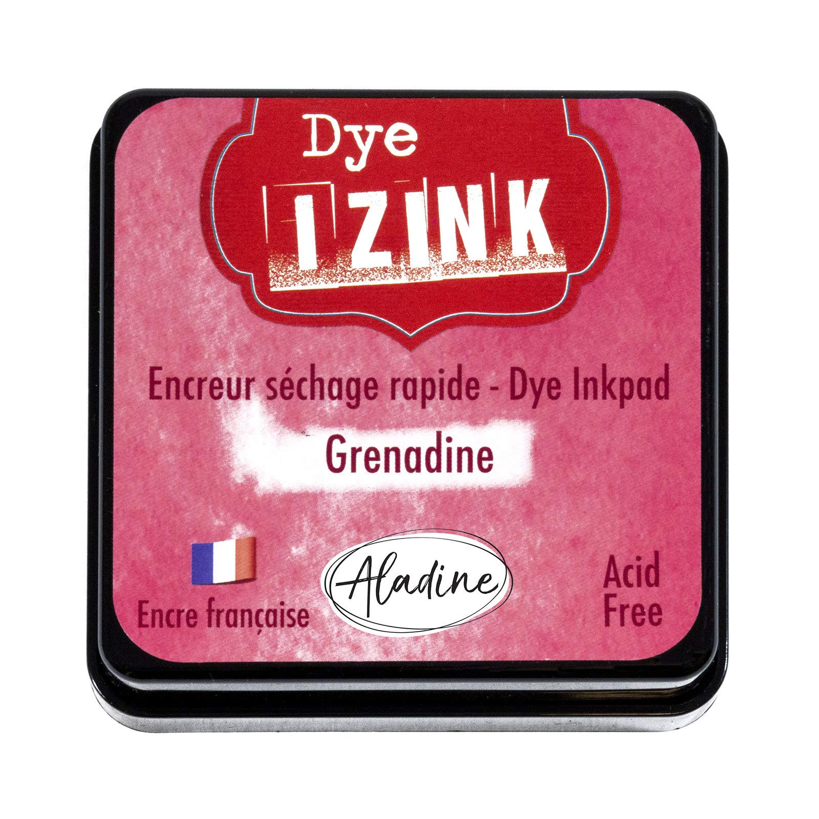 Aladine - Izink Dye Red Grenadine Inker - Quick Dry Inker for Pads and Stencils - Scrapbooking and Creative Cartery - French Ink - Size M - 5 x 5 cm - Color Red Grenadine