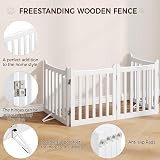 Yaheetech Wooden Dog Gate Indoor 4 Panels 61 cm H x 202 cm L White view 4