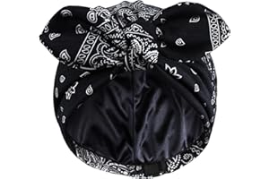 Ababalaya Satin Lined Beanies for Women Chemo Headwear Silky Lined Cotton Sleeping Cap