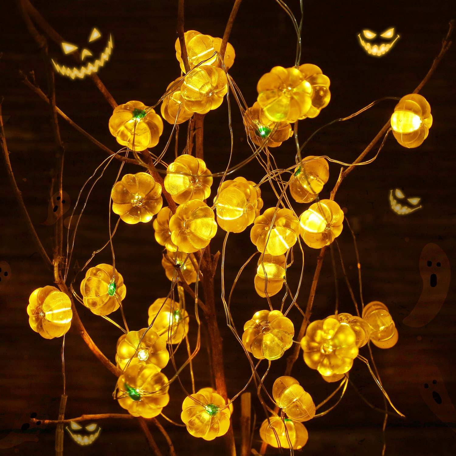 Halloween Pumpkin String Lights Pumpkin String Lights Decorations 10ft