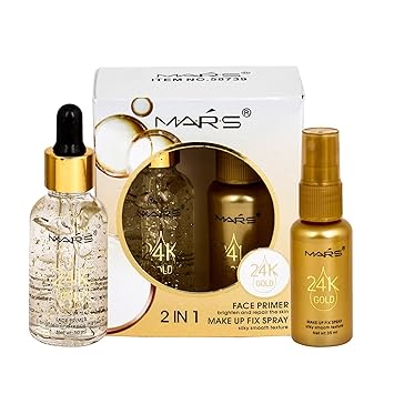 Mars 2 in 1 24 K Gold Primer and Makeup Setting Spray Primer WITH UNDER EYE CREAM