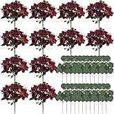 Nagobi Peony Artificial Flowers, Faux Peonies Hydrangea Eucalyptus Bouquet 12 Packs Silk Vintage Realistic Peony Floral Arrangement for Vase Wedding Centerpiece Table Home Party Decor-Burgundy