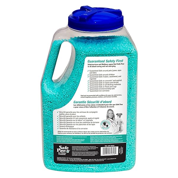 SAFE PAW -100% SAFE FOR PET PEOPLE PROPERTY PLANET, NO SALT NO CHLORIDE, VET APPROVED-SAFE FOR CAT & DOG PAWS
