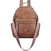 FADEON Mini Backpack Purse for Women, Designer Leather Cute Roomly Small Backpacks, Ladies Shoulder Backpack Fashion Handbag