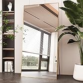 LFT HUIMEI2Y 71" x 32" Full Length Mirror with Stand, Large Full Body Tempered Mirror with Aluminum Alloy Frame for Living Room, Bedroom, Gym, Hanging or Leaning, Gold
