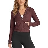 ODODOS Women's Mini Full-Zip Hoodie - odSTRATUM Tech Ultra Soft UPF 50+ Hooded Jacket with Pockets
