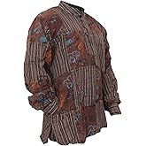 Shopoholic Fashion Mens Stonewashed Printed Patch Hippie Shirt