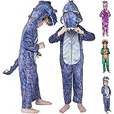 Wizland Toddlers Dinosaur Onesie Kids T Rex Costume Triceratops Velour, Kid Dinosaur Costume for Halloween