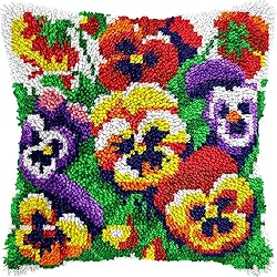 veirousa Blooming Pansies Flowers Latch Hook Kits
