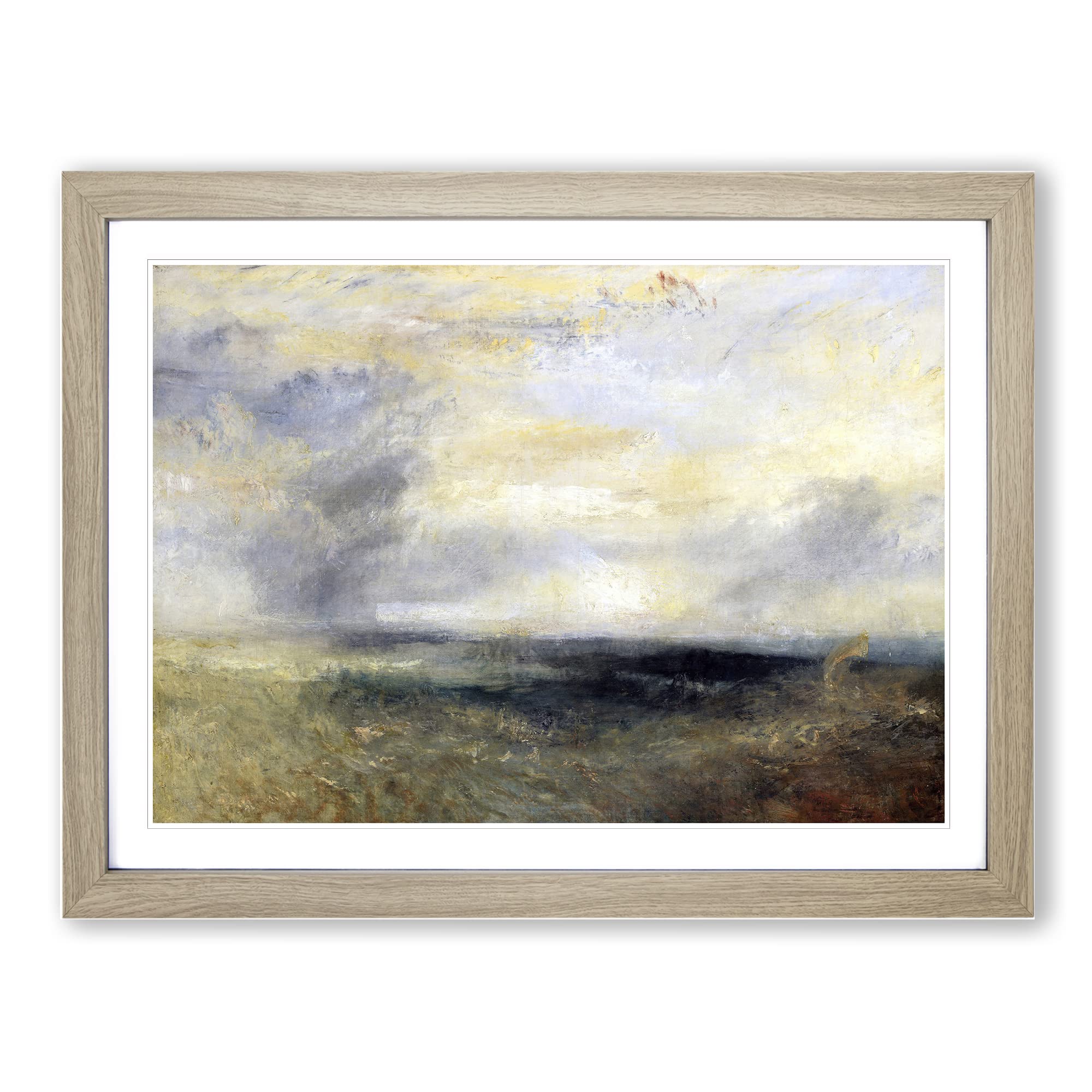 Margate From The Sea By Joseph Mallord William Turner Classic Painting Framed Print | A3 Oak Framed Wall Art | Ready to Hang | Classic Nautical Picture | Living Room Bedroom Lounge Office