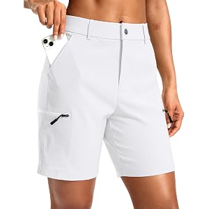 Women's 7"/9" Hiking Golf Quick Dry Cargo Shorts Lightweight with Pockets | Breathable, 4-Way Stretch, Outdoor, Travel, Summe