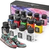 Acrylic Leather Paint, 14 Colors(30ML), for Shoes, Sneaker, Couches, Bags | With preparation and Deglazer and Finisher, Safety material, Odorless
