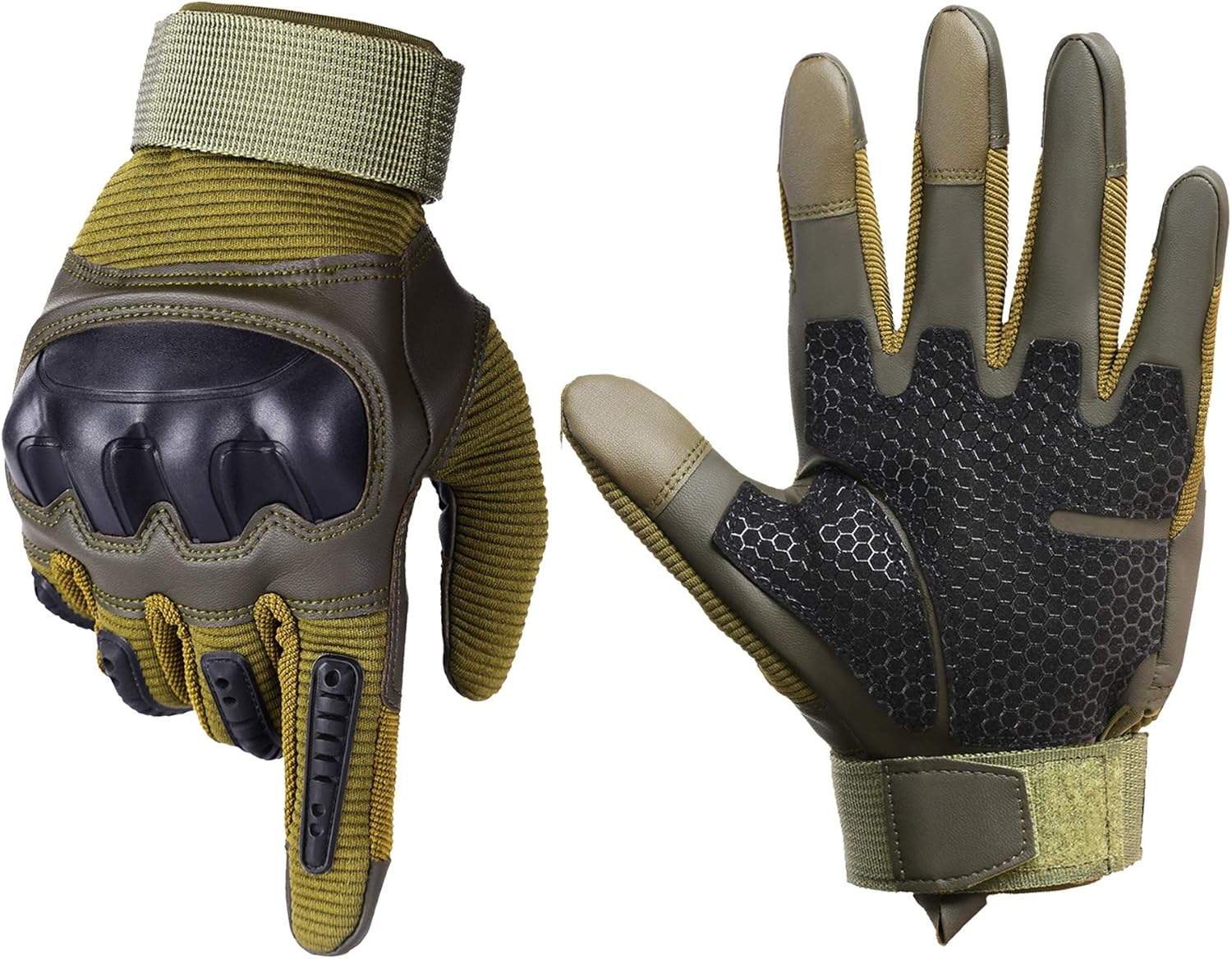 Xnuoyo Full Finger Touch Screen Motorbike Protective Outdoor Sports Gloves for Motorcycle Cycling Climbing Hiking Hunting Outdoor Sports (Army Green, M) : Sports & Outdoors