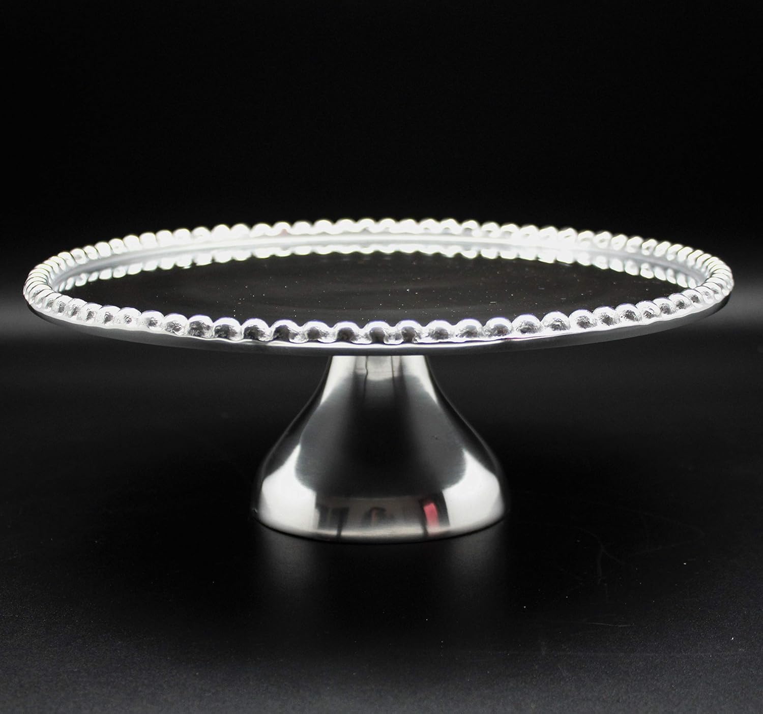 PEWTER CAKE STAND1289 (MEDIUM ROUND BEADED 12") Cake Stands