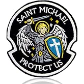 St Michael Protect Us Patch 3 Inch Christian Archangel Faith Religious Embroidered Patches Sew On Iron On for Backpack, Jacket, Vest, Hat DIY Clothes Accessories Gift for Men Women