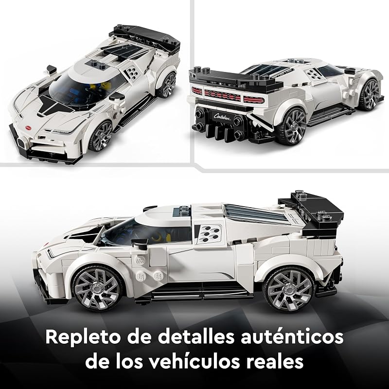 LEGO Speed Champions Hypercar Bugatti Centodieci - Kit Modelo de Carro de Brinquedo com Minifigura de Motorista - Presente de Aniversário para Crianças 9+ Anos 77240