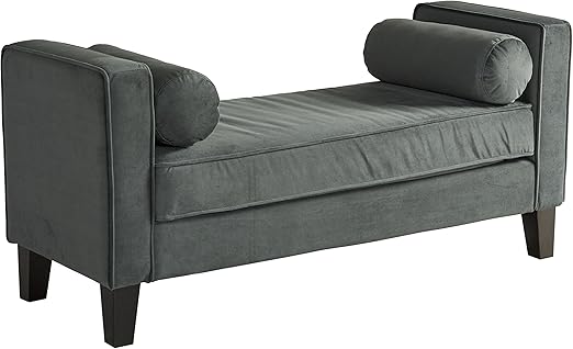Amazon Com Ave Six Curves Upholstered Bench With 2 Bolster