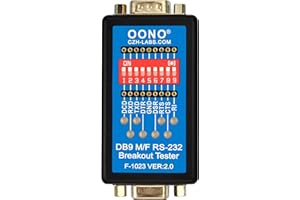 OONO RS232 Breakout Tester LED Monitor, DB9 Male to Female Breakout Module