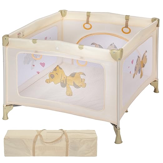 title=TecTake Box per gioco e nanna lettino da viaggio reticolato campeggio bambini