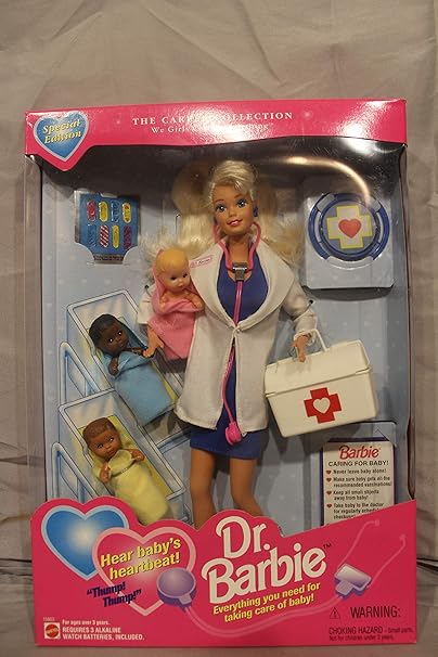 Dr. Barbie Doll w 3 Baby Dolls 